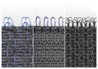 Left:Low-Noise MAGIC TAPE mesh type Center:MAGIC TAPE (Standard) Right:Low-Noise MAGIC TAPE soft type