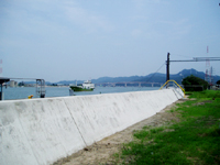 The retaining wall.