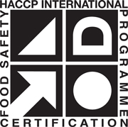 Certification logo from HACCP International Pty Ltd.